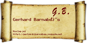 Gerhard Barnabás névjegykártya